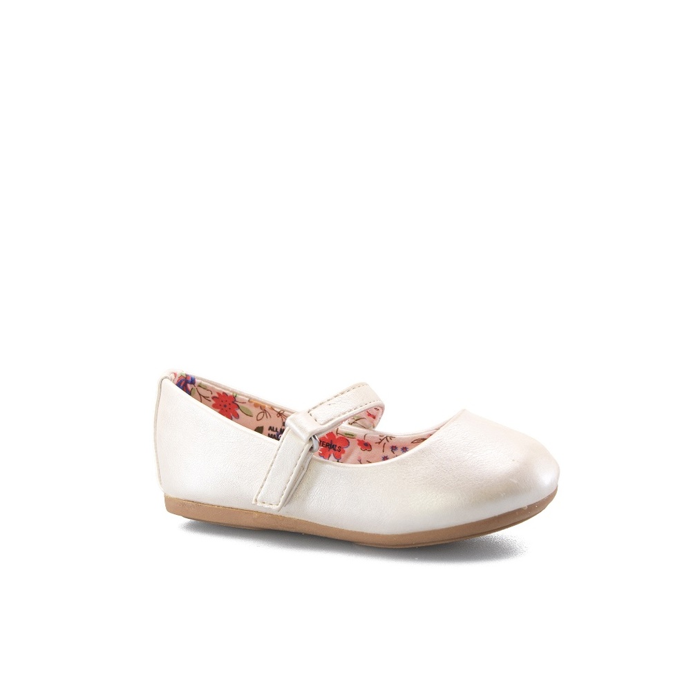 Leatherette Strap School Dress Shoe (Infant/Toddler Boys) - Ivory